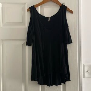 Free people open shoulder short sleeve top